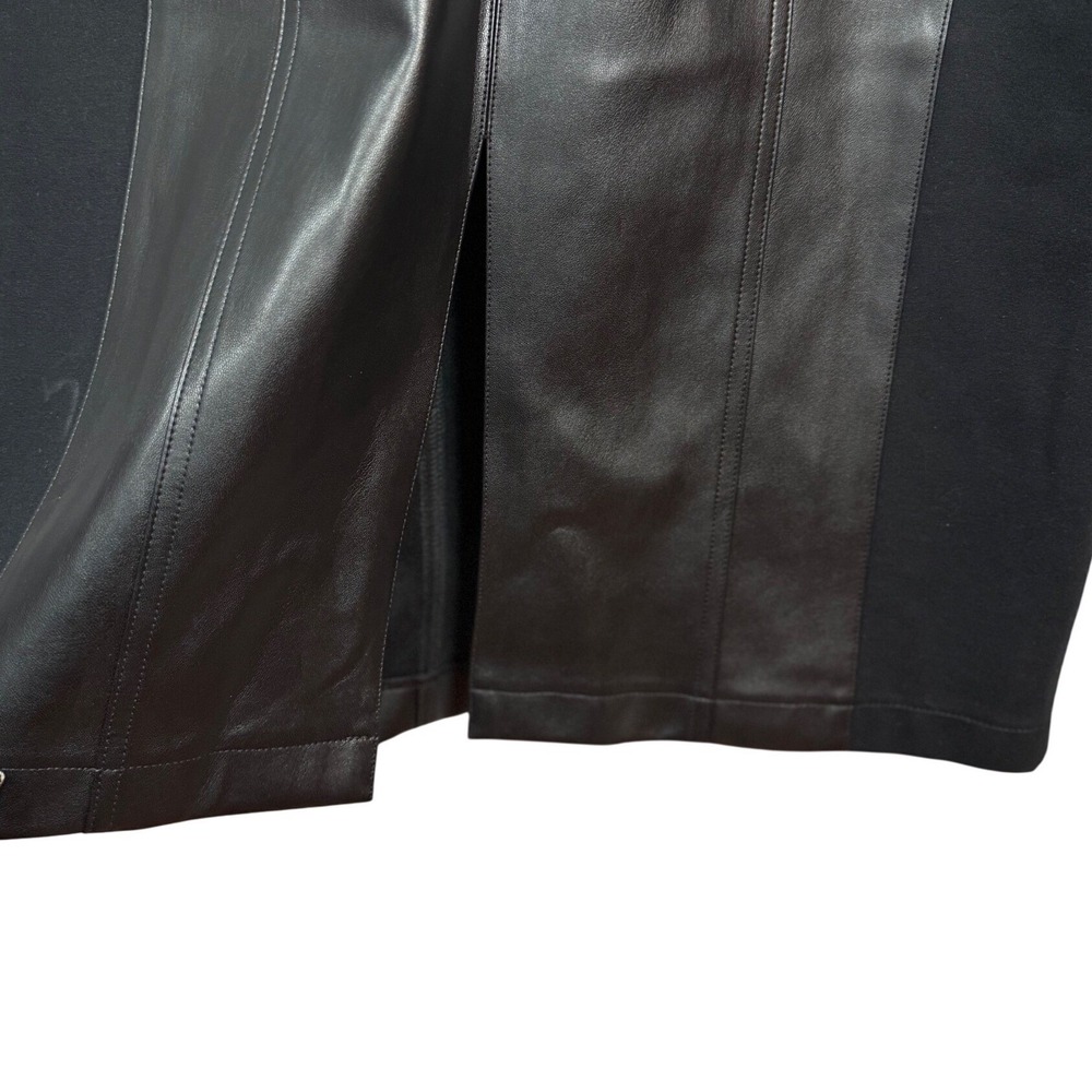 INC INTERNATIONAL CONCEPTS Women's V-Neck Faux-Leather Midi Dress, Black, Size 8 - Picture 8 of 10